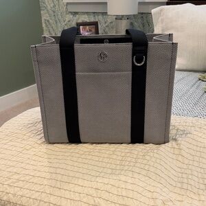 lululemon athletica Black & White Canvas Tote EUC like new
